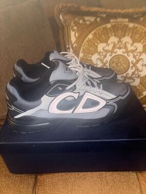 Dior Black, Gray & White Runner Sneakers